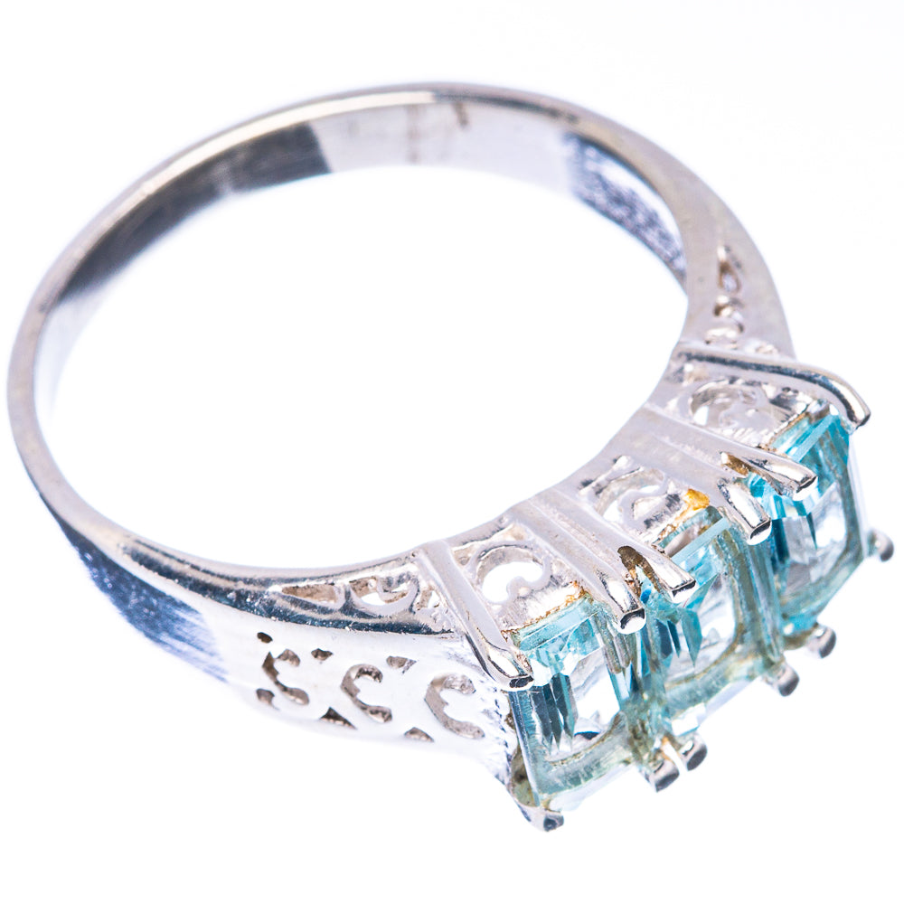 Blue Topaz Ring Size 7.75 (925 Sterling Silver) R5680
