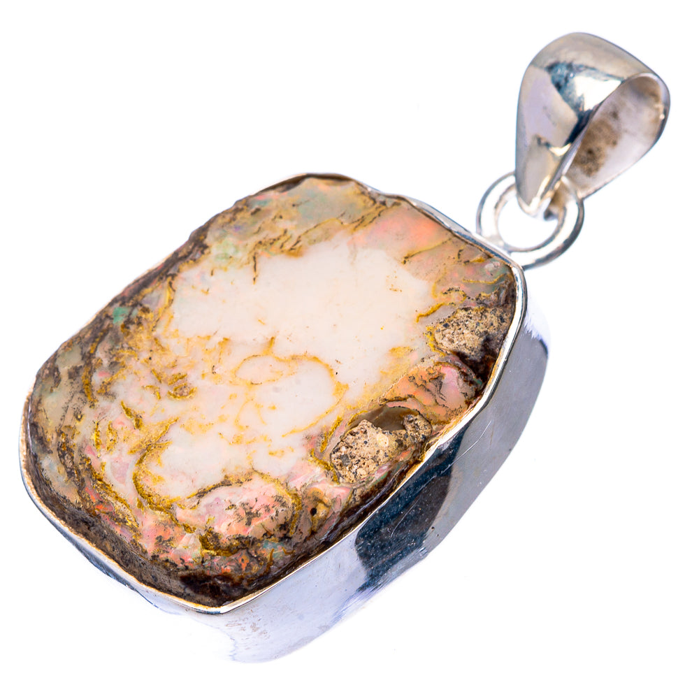 Raw Ethiopian Opal 925 Sterling Silver Pendant 1 3/8" (925 Sterling Silver) PD38627