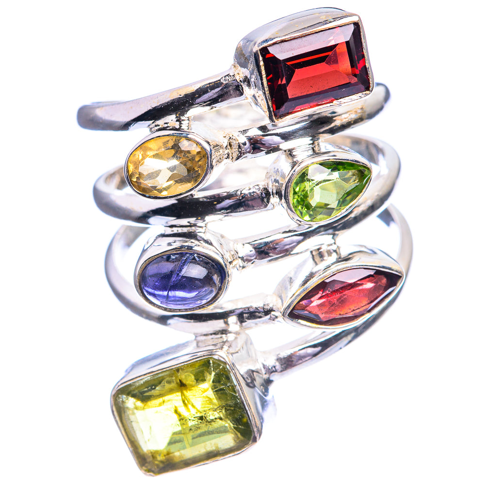 Large Peridot, Garnet, Tanzanite, Citrine Ring Size 9.5 (925 Sterling Silver) R142329
