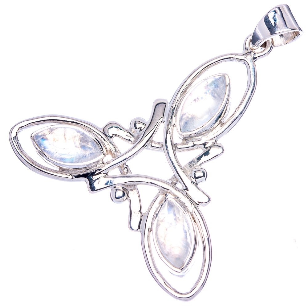 Premium Rainbow Moonstone Pendant 1 5/8" (925 Sterling Silver) P41864