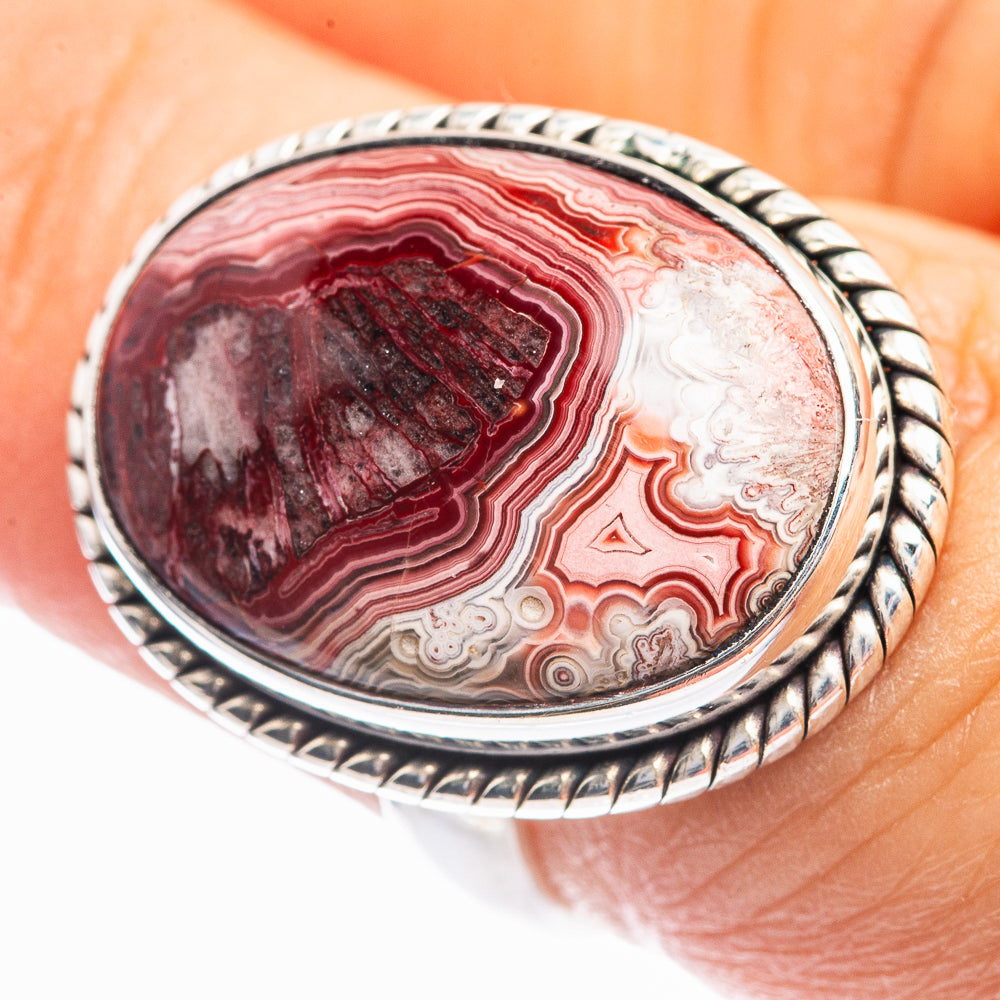 Crazy Lace Agate Ring Size 6.25 (925 Sterling Silver) R141926