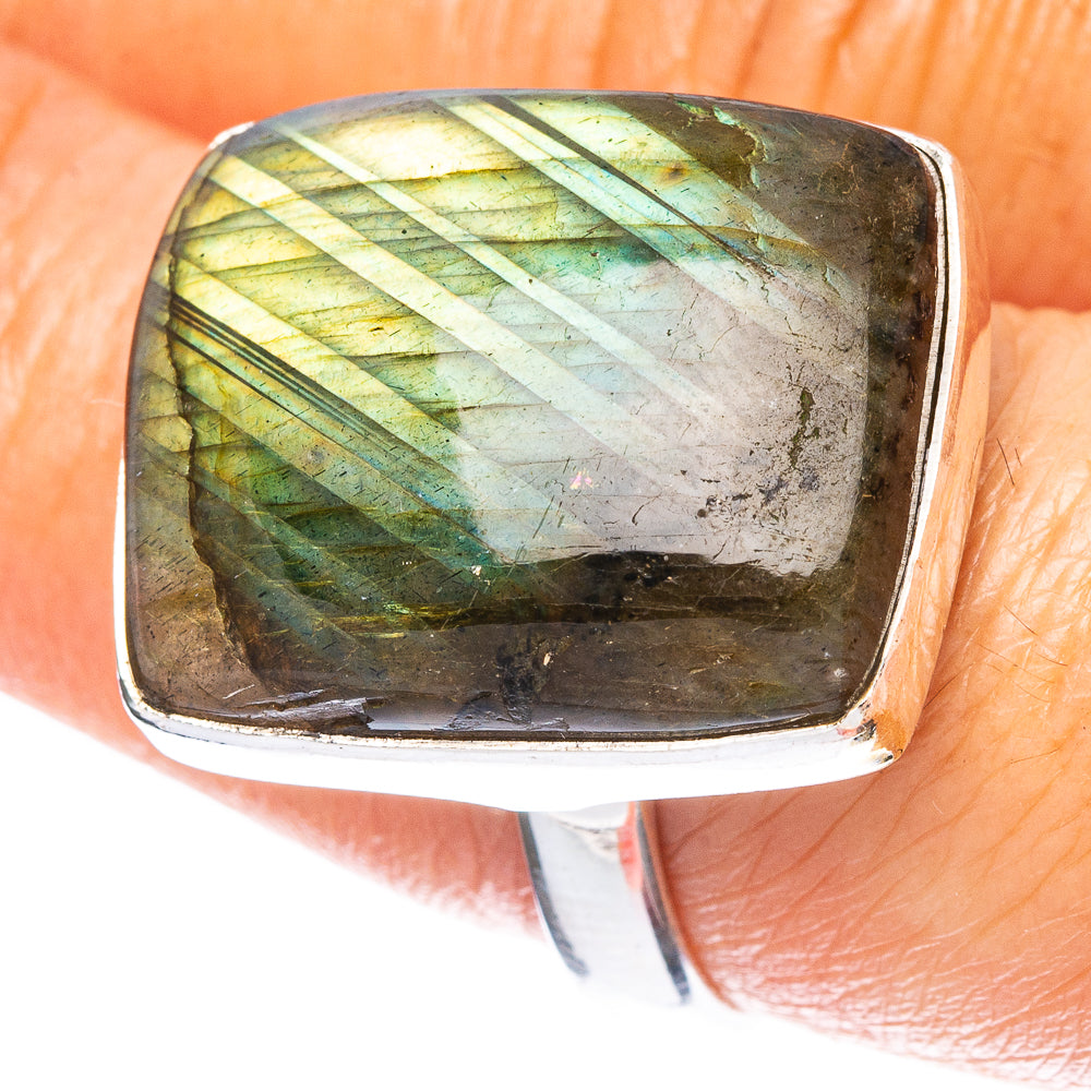 Labradorite Ring Size 8.25 (925 Sterling Silver) R4668