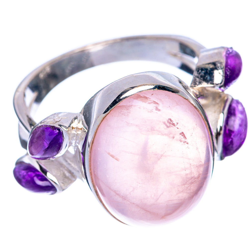 Rose Quartz, Amethyst Ring Size 7 (925 Sterling Silver) R144736