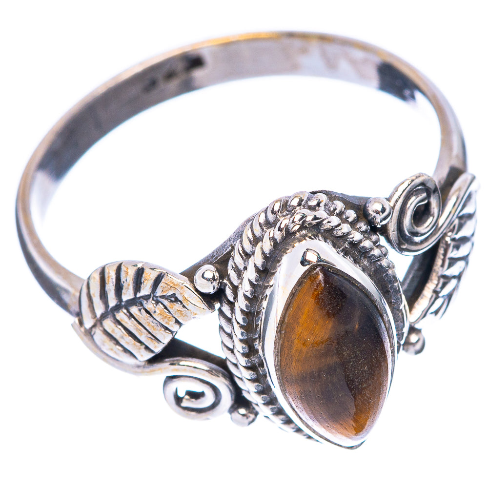 Tiger Eye Ring Size 8 (925 Sterling Silver) R5544