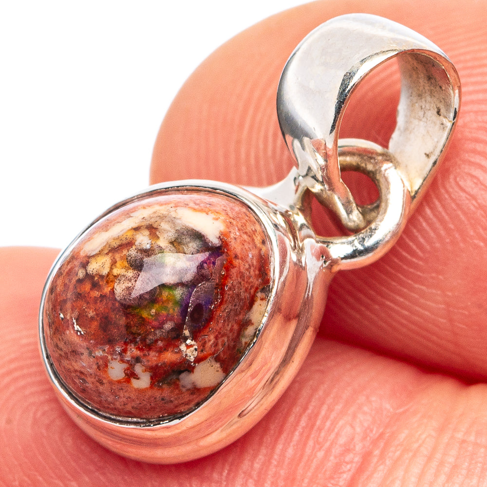 Rare Mexican Fire Opal Pendant 3/4" (.925 Sterling Silver)
