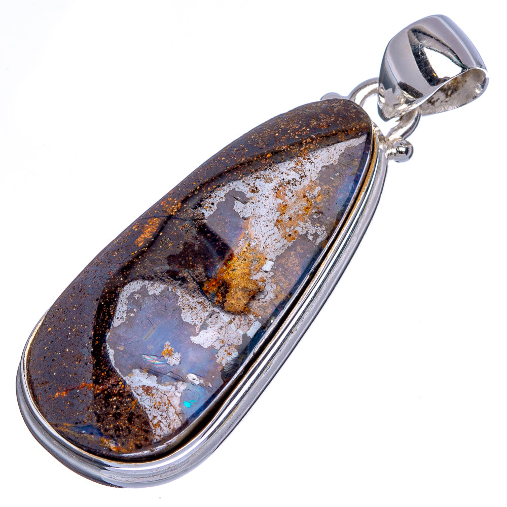 Rare Boulder Opal Pendant 1 5/8" (925 Sterling Silver) P40410