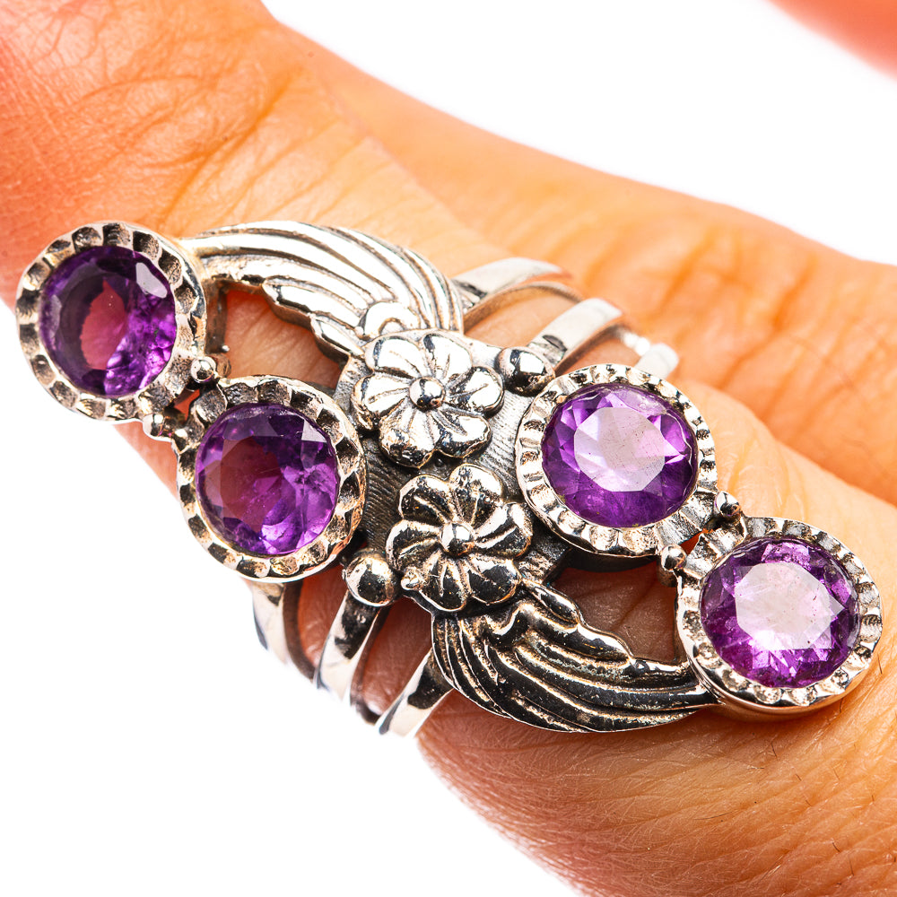 Faceted Amethyst Ring Size 5.75 (925 Sterling Silver) R142846