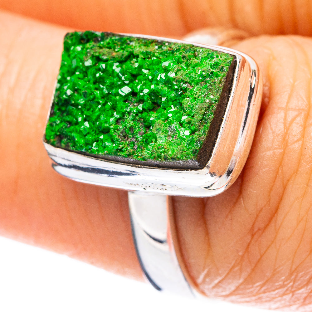 Rare Uvarovite Garnet Ring Size 7 (925 Sterling Silver) R4218