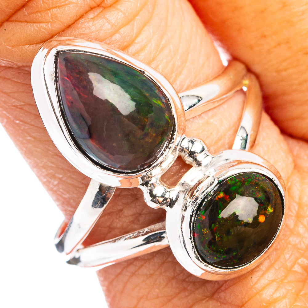 Premium Black Opal Ring Size 10.75 (.925 Sterling Silver)