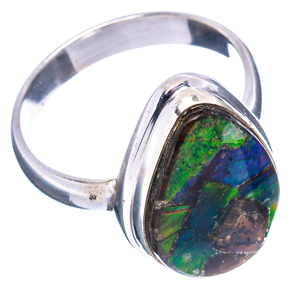 Rare Ammolite Ring Size 7.75 (.925 Sterling Silver)