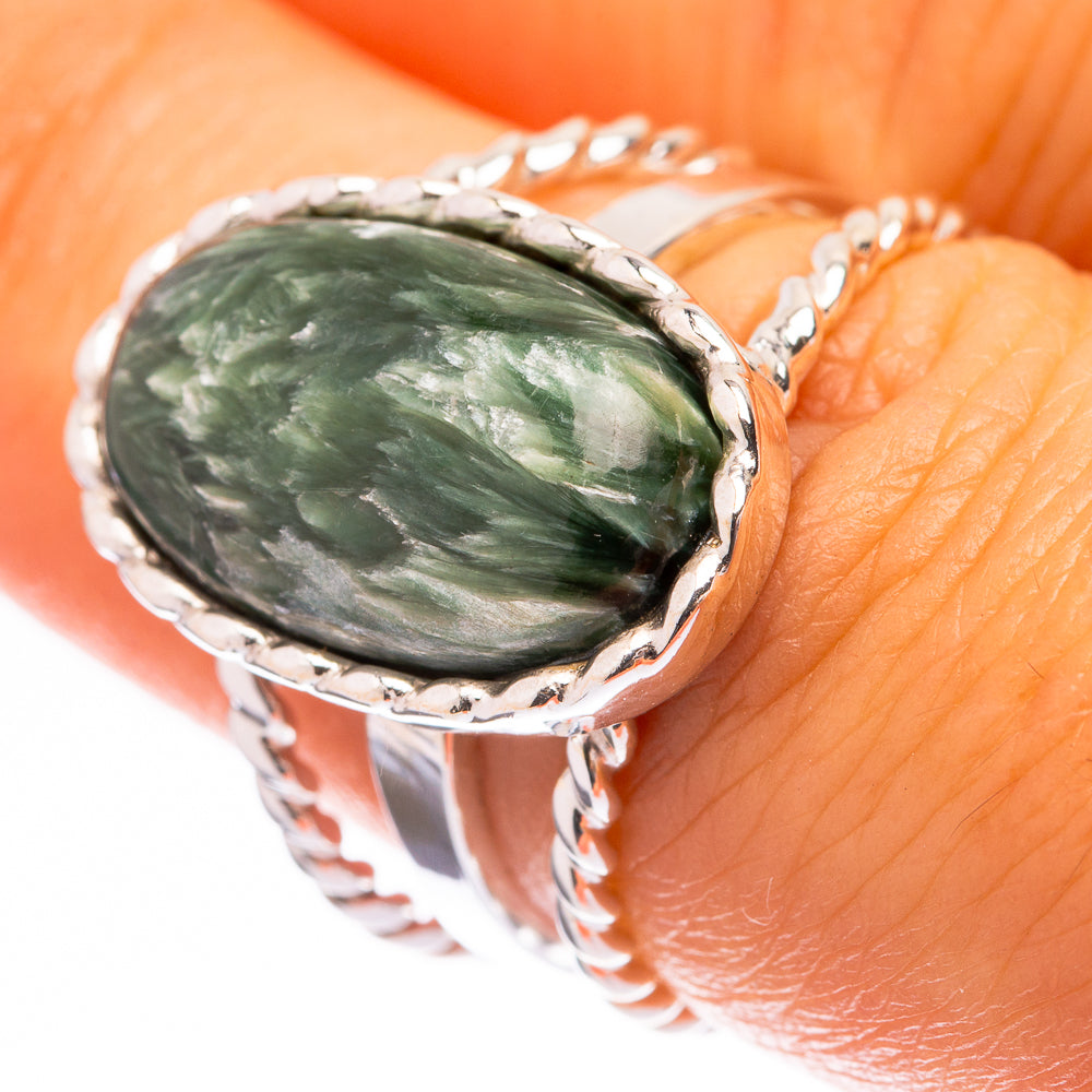 Premium Seraphinite Ring Size 7 (925 Sterling Silver) R141901