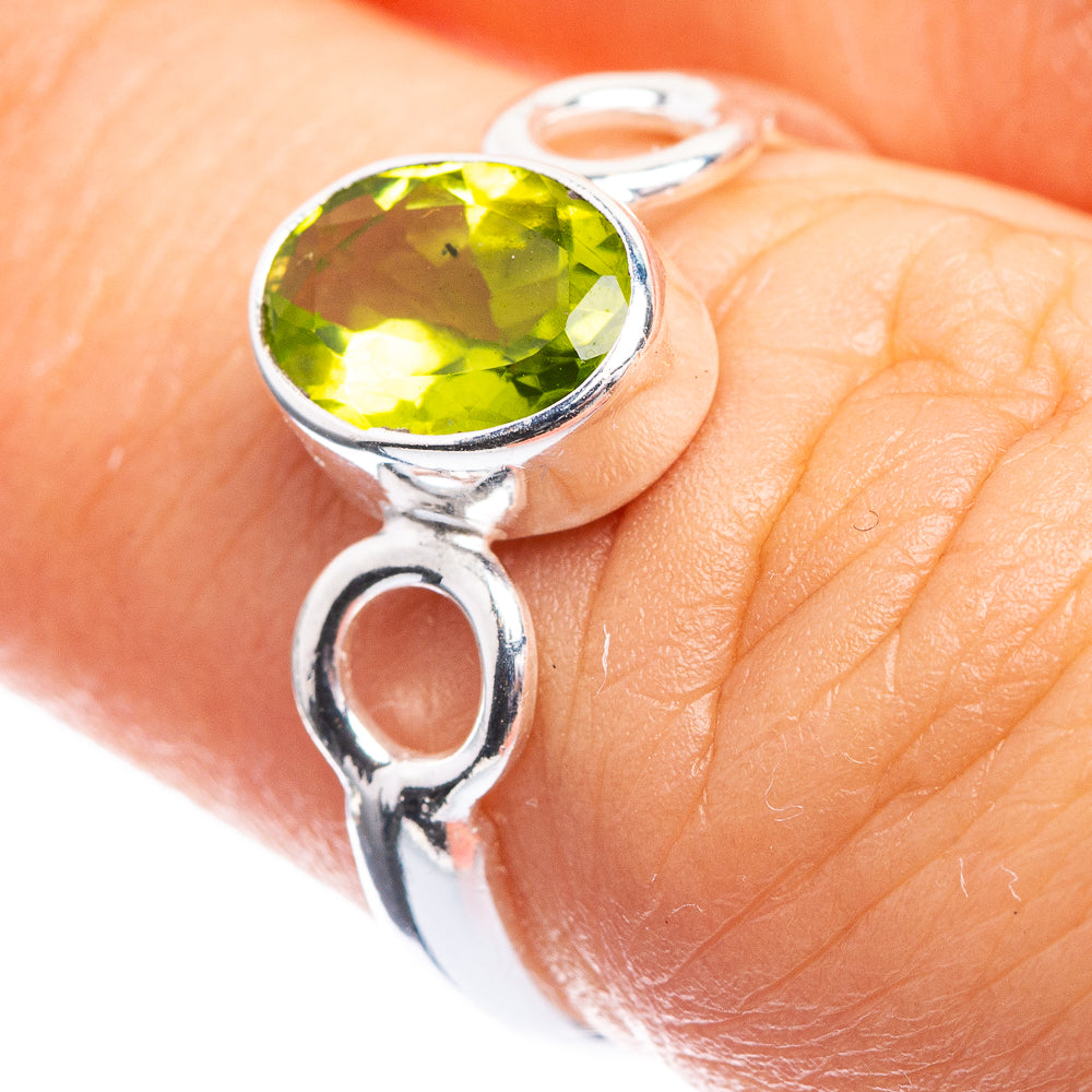 Peridot Dainty Ring Size 6 (925 Sterling Silver) R142523