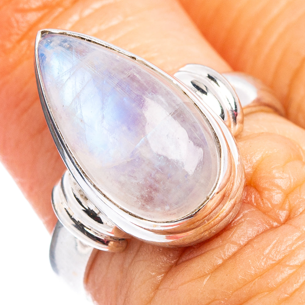 Rainbow Moonstone Ring Size 6 (.925 Sterling Silver)