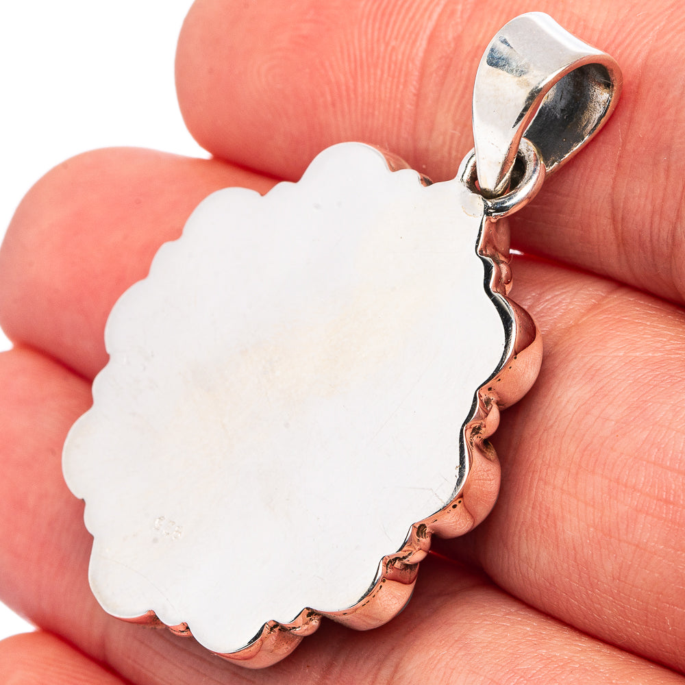 Rare Golden Hills Turquoise, Kingman Turquoise Native Style Pendant 1 5/8" (.925 Sterling Silver)