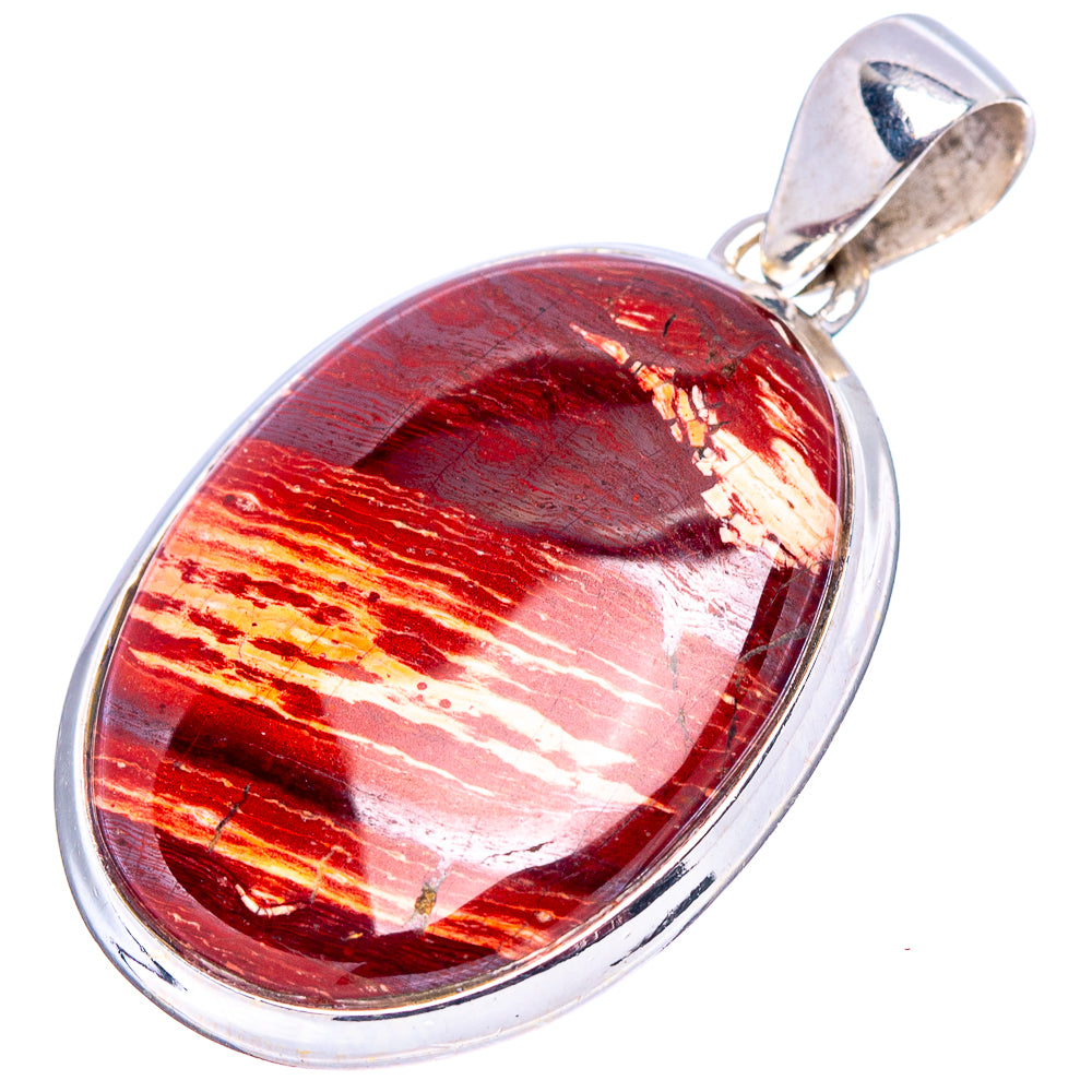 Red Snakeskin Jasper Pendant 1 3/8" (.925 Sterling Silver)