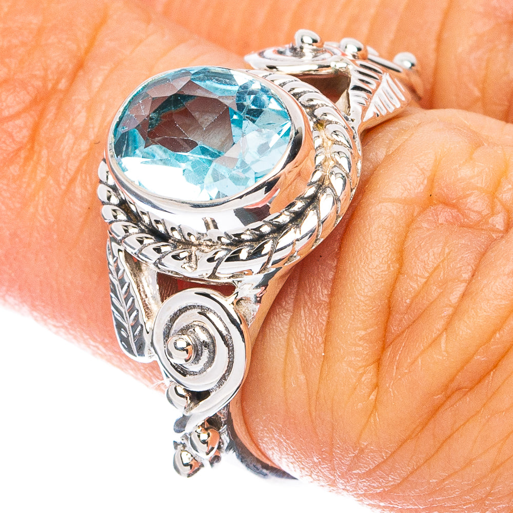 Premium Blue Topaz Ring Size 6 (925 Sterling Silver) R8016