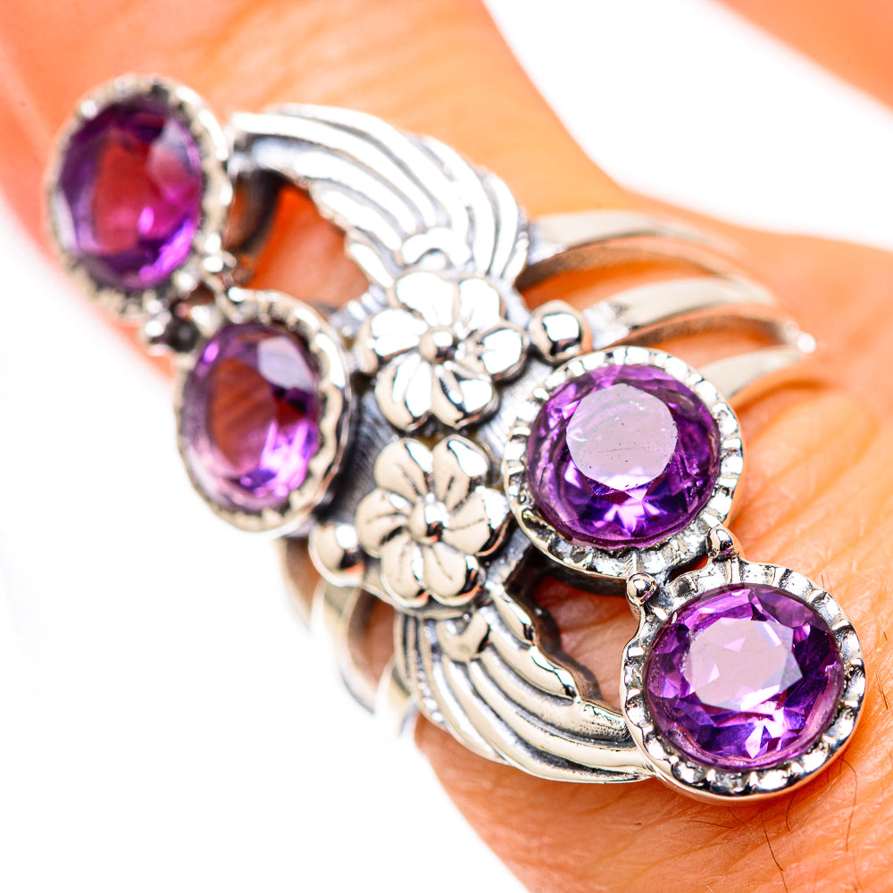 Large Faceted Amethyst 925 Sterling Silver Ring Size 7 (925 Sterling Silver) RING139512