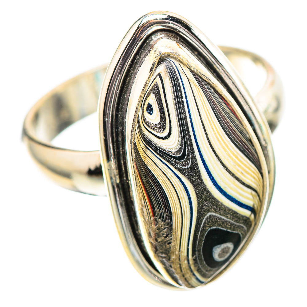 Fordite 925 Sterling Silver Ring Size 7.5 (925 Sterling Silver) RING139595