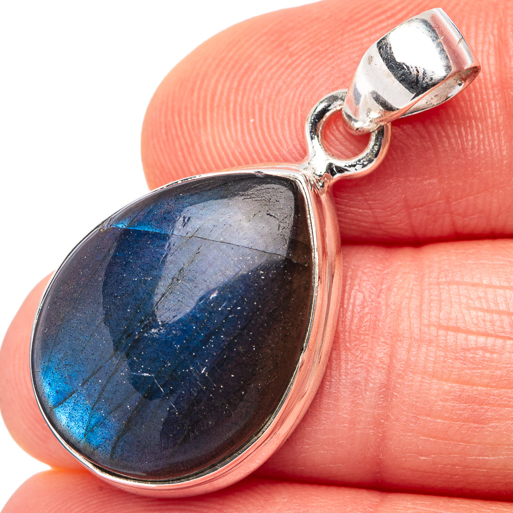 Labradorite Pendant 1 1/4" (.925 Sterling Silver)