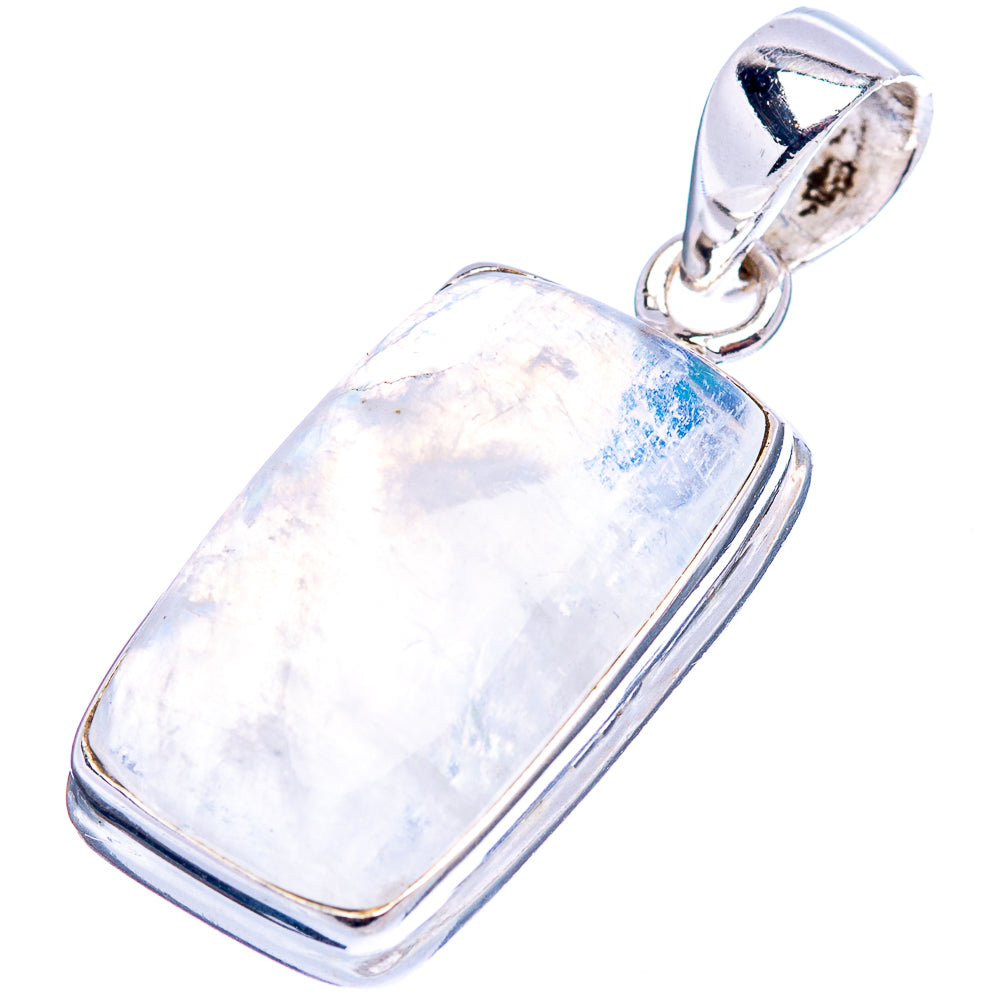 Rainbow Moonstone Pendant 1 3/8" (.925 Sterling Silver)