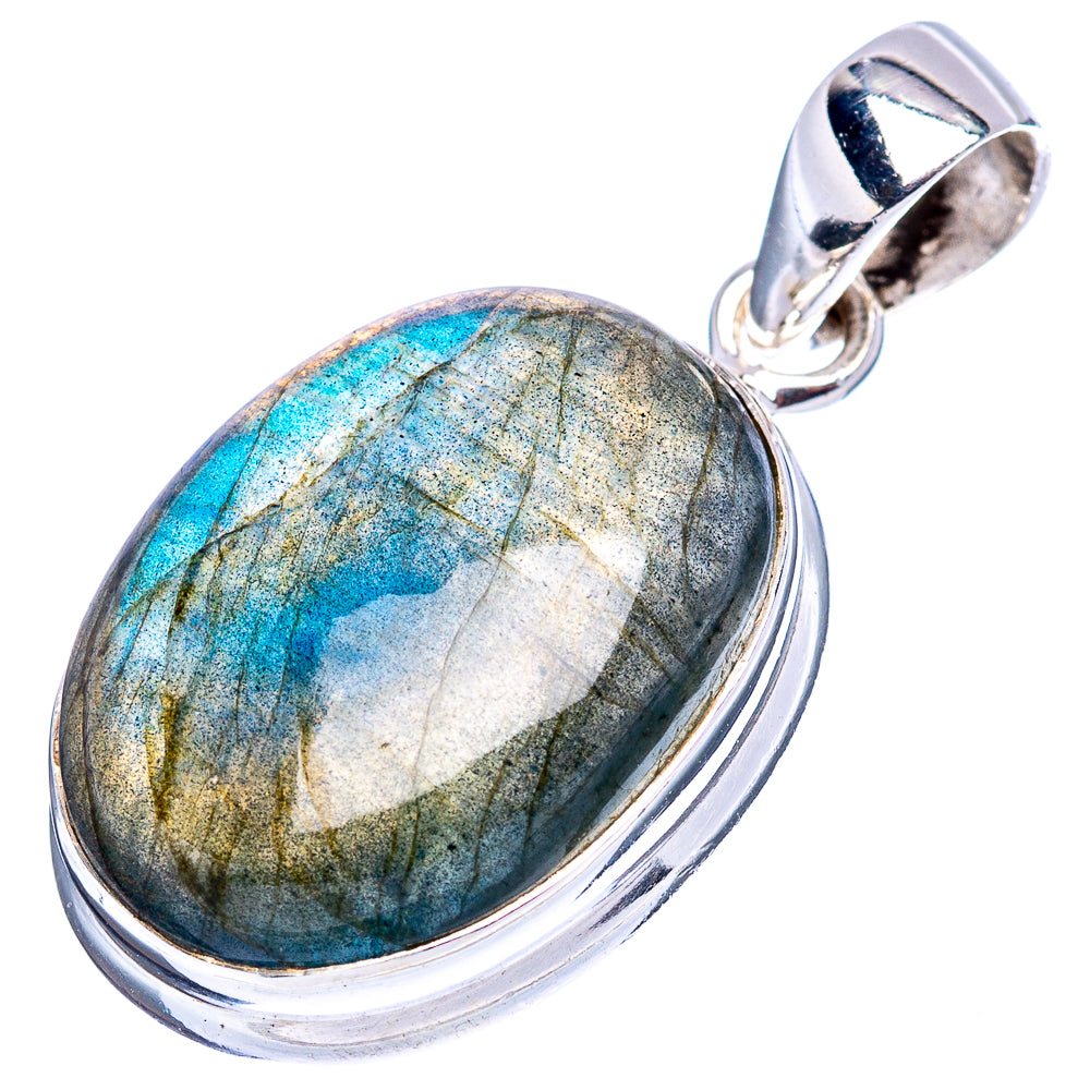 Labradorite Pendant 1 1/4" (.925 Sterling Silver)