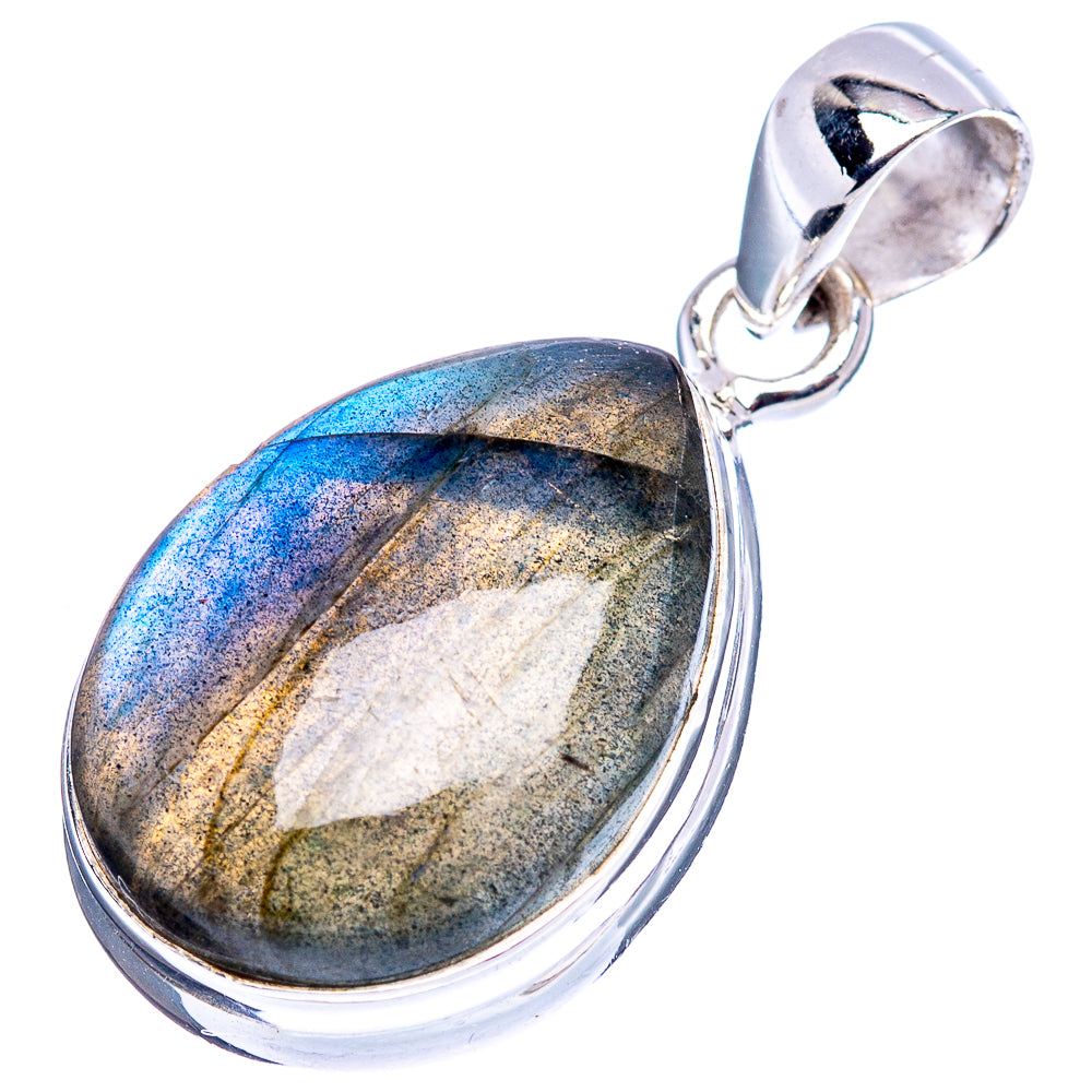 Labradorite Pendant 1 1/4" (.925 Sterling Silver)