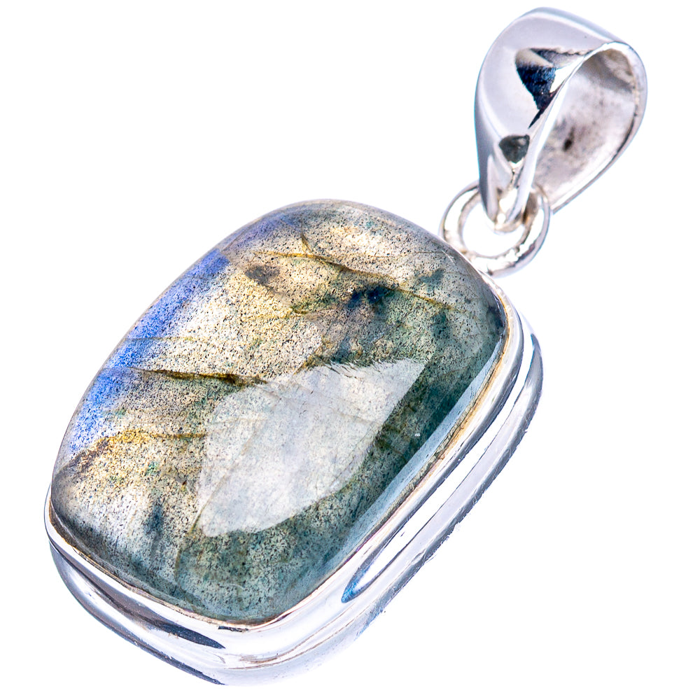 Labradorite Pendant 1 1/4" (.925 Sterling Silver)
