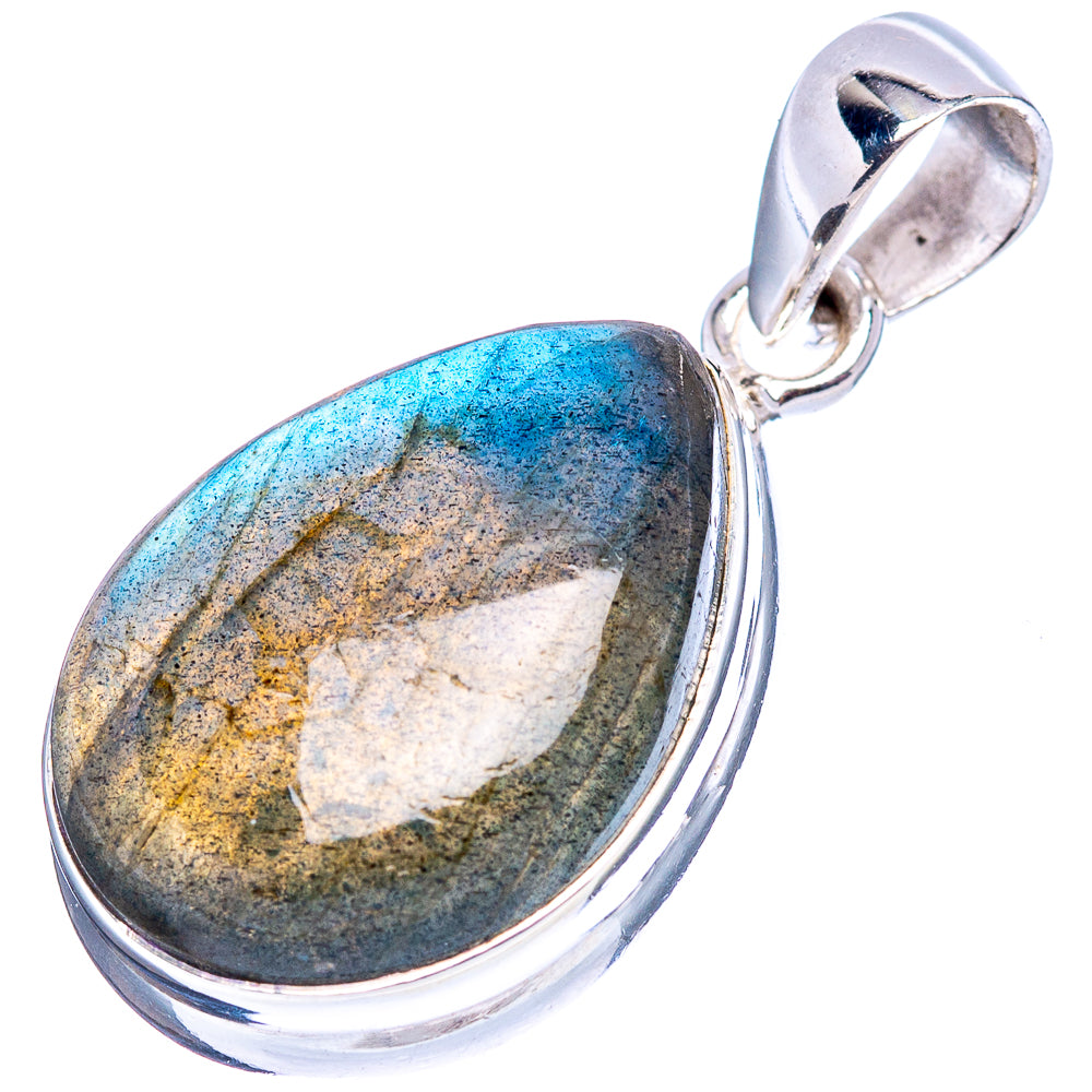 Labradorite Pendant 1 1/4" (.925 Sterling Silver)
