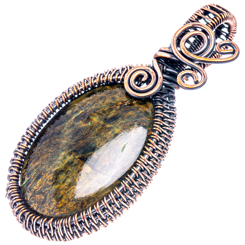 Pietersite Wire Wrap Pendant 2 3/8" (Oxidized Copper)