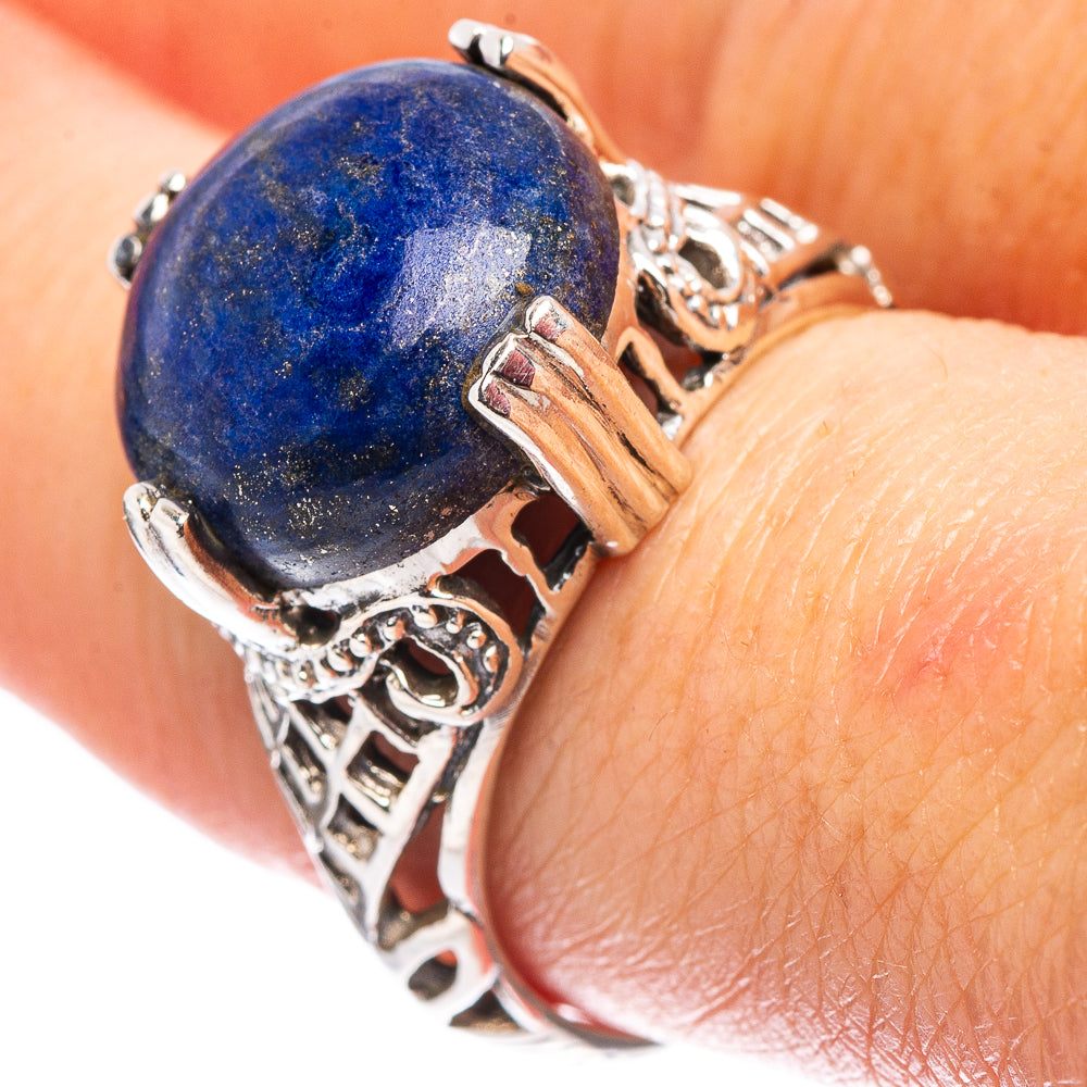 Lapis Lazuli Filigree Style Ring Size 9 (.925 Sterling Silver)