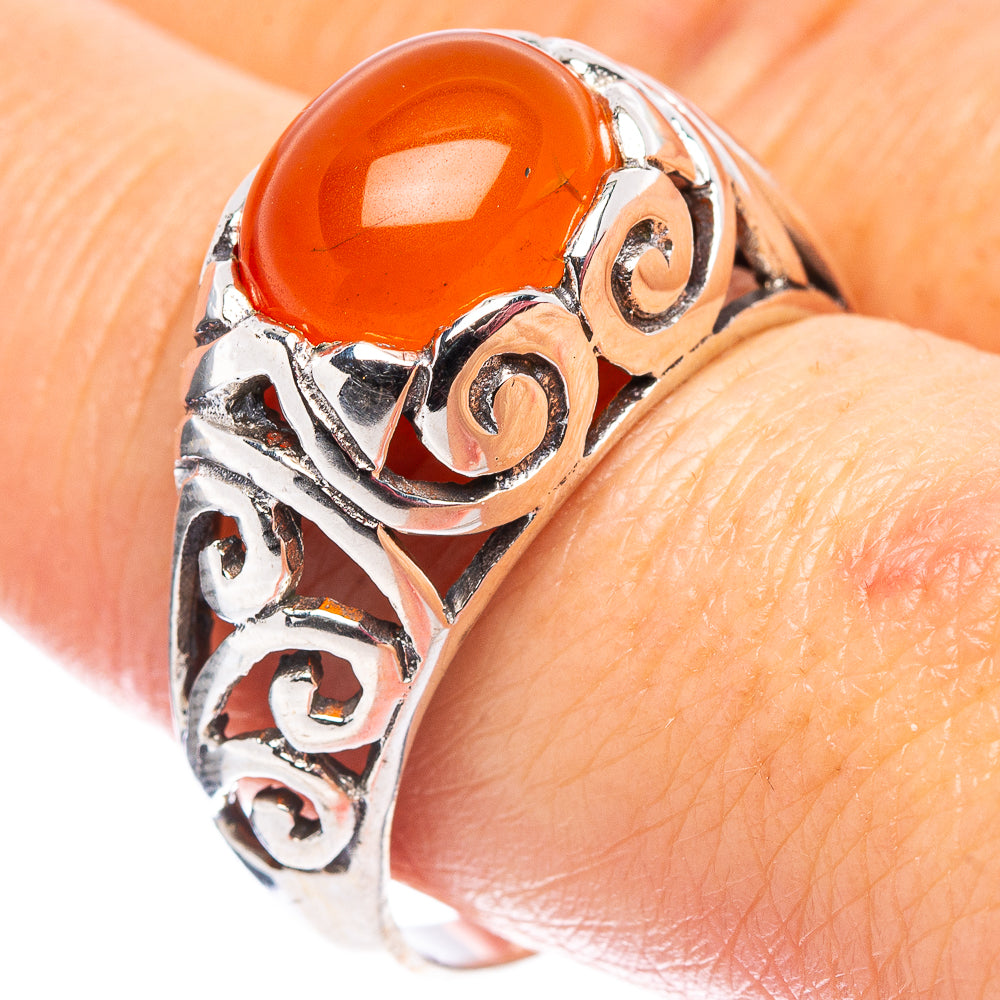 Carnelian Filigree Style Ring Size 10 (.925 Sterling Silver)
