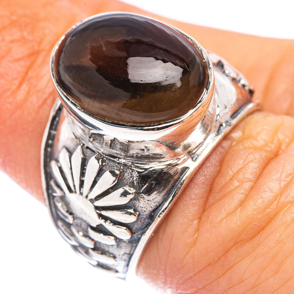 Smoky Quartz Filigree Style Ring Size 6.25 (.925 Sterling Silver)