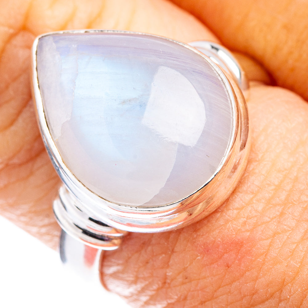 Rainbow Moonstone Ring Size 7.5 (.925 Sterling Silver)