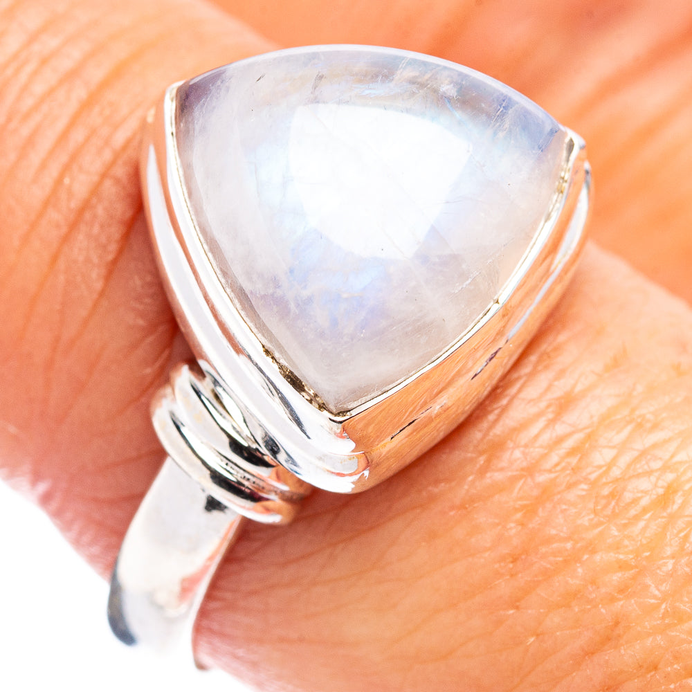 Rainbow Moonstone Ring Size 9 (.925 Sterling Silver)
