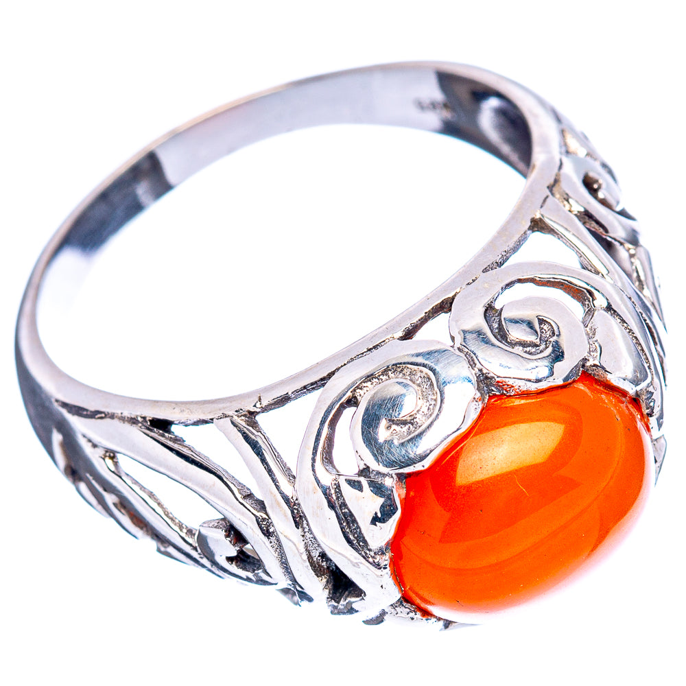 Carnelian Filigree Style Ring Size 10 (.925 Sterling Silver)