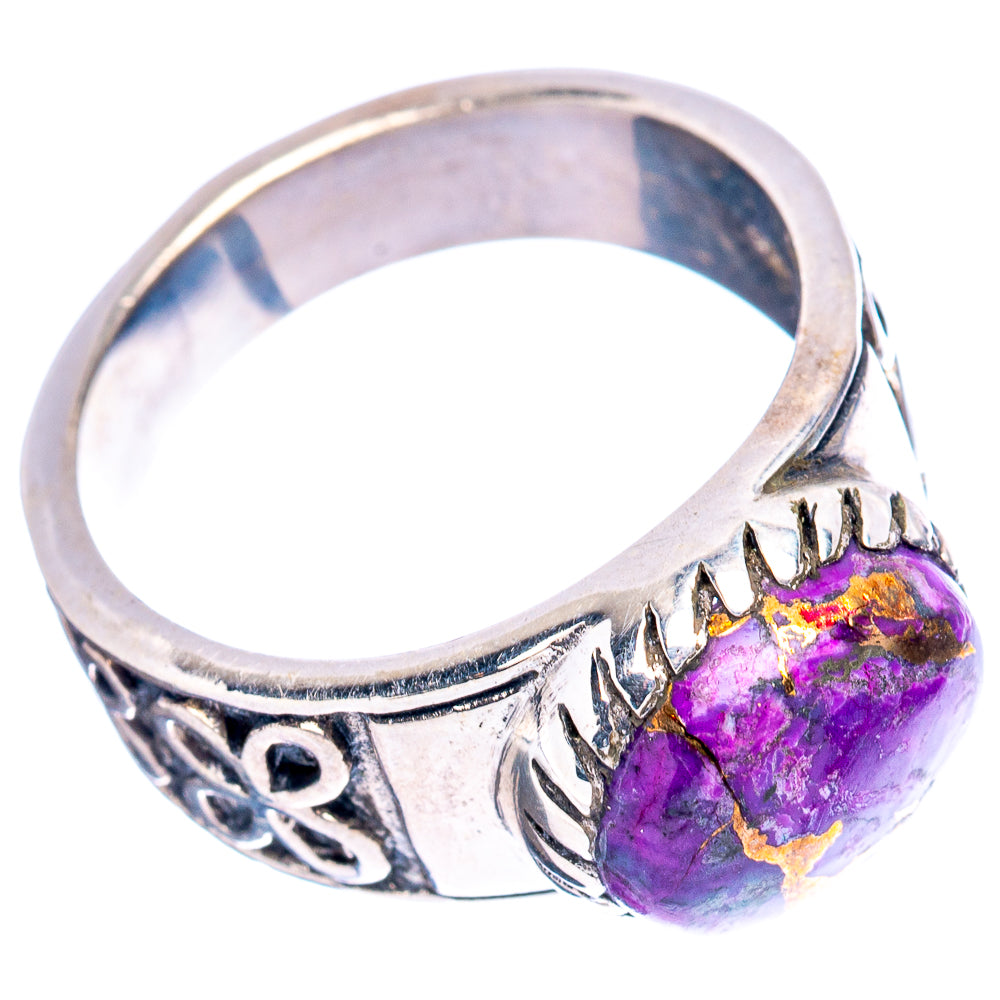 Purple Copper Turquoise Filigree Style Ring Size 7.5 (.925 Sterling Silver)