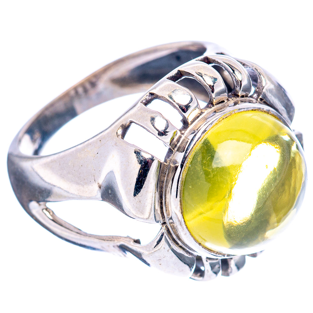 Lemon Quartz Filigree Style Ring Size 6.75 (.925 Sterling Silver)