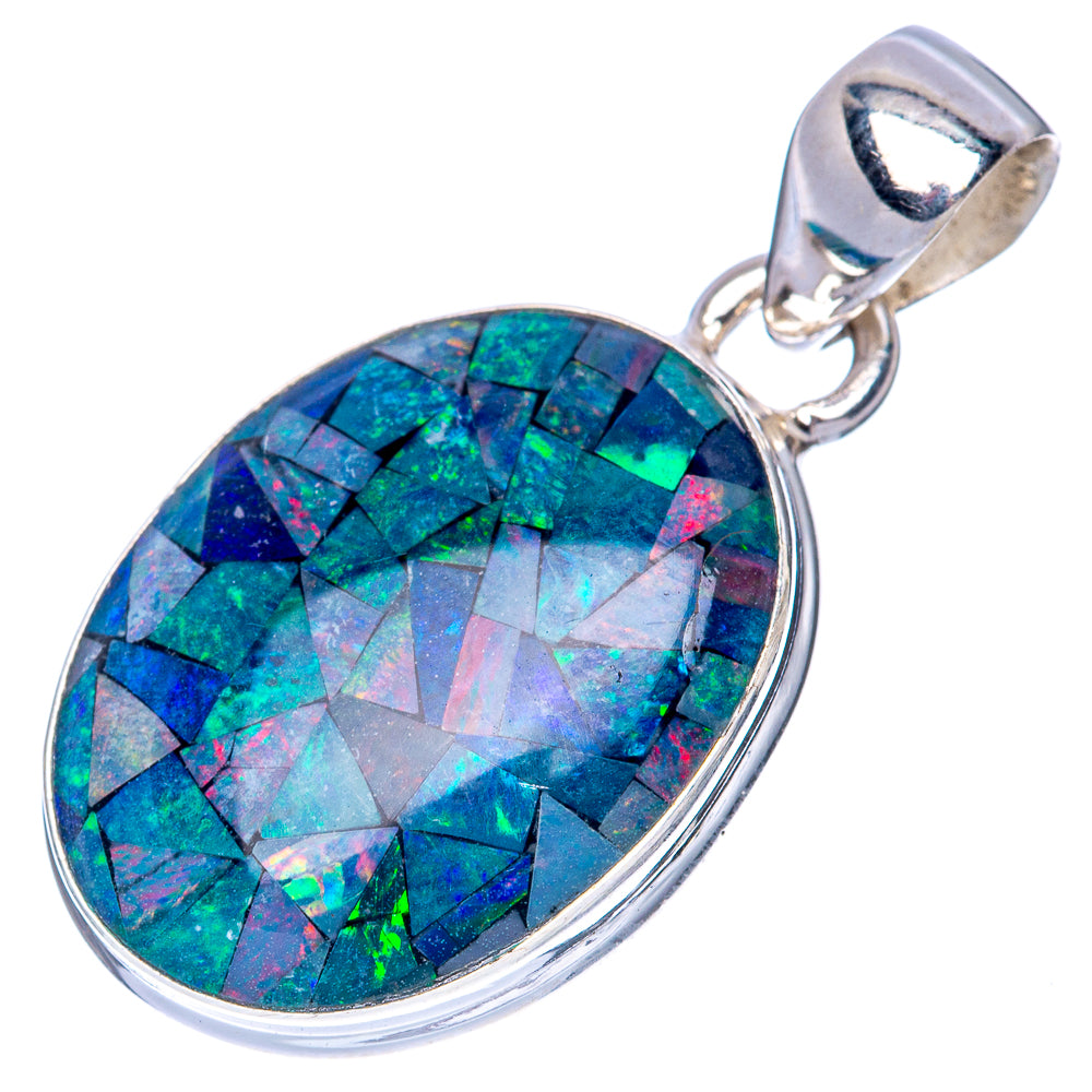 Rare Triplet Opal Pendant 1 1/4" (925 Sterling Silver) P41355
