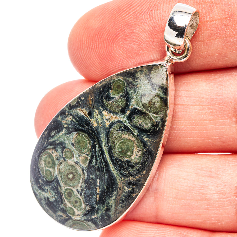 Galaxy Jasper Pendant 1 7/8" (.925 Sterling Silver)