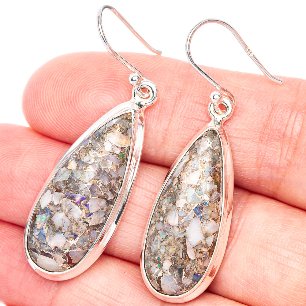 Brecciated Ethiopian Opal Earrings 1 3/4" (925 Sterling Silver) E433088