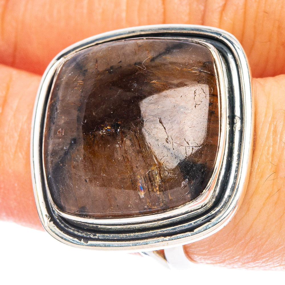 Large Chiastolite 925 Sterling Silver Ring Size 7 (925 Sterling Silver) R6434