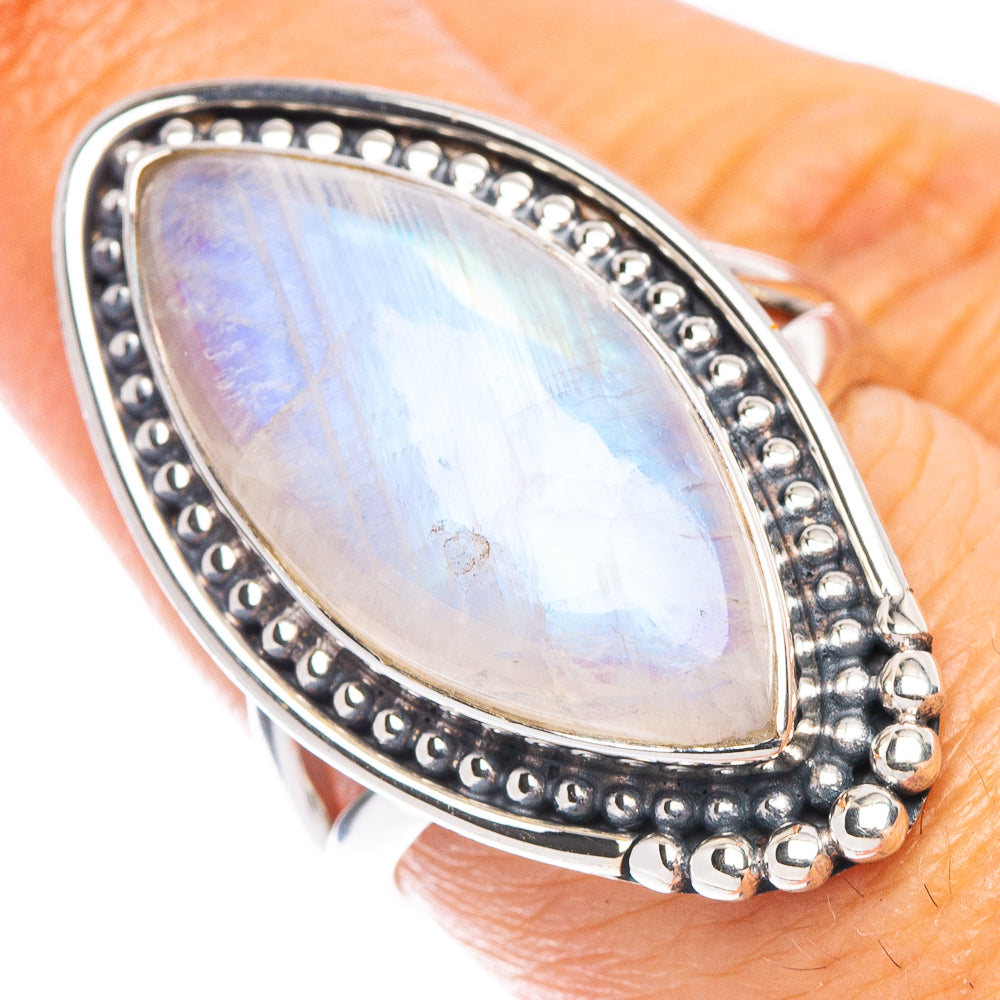 Rainbow Moonstone Ring Size 7 (925 Sterling Silver) R7096
