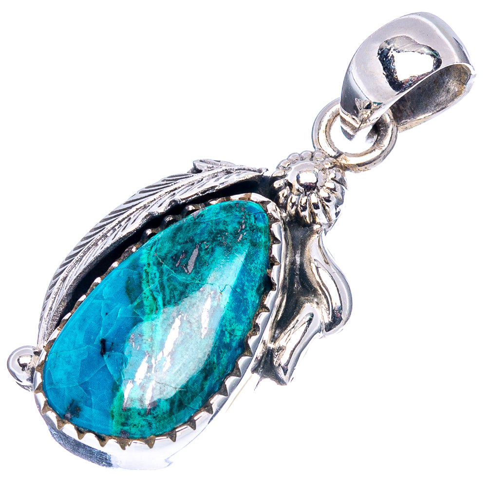 Chrysocolla Pendant 1 1/4" (.925 Sterling Silver)