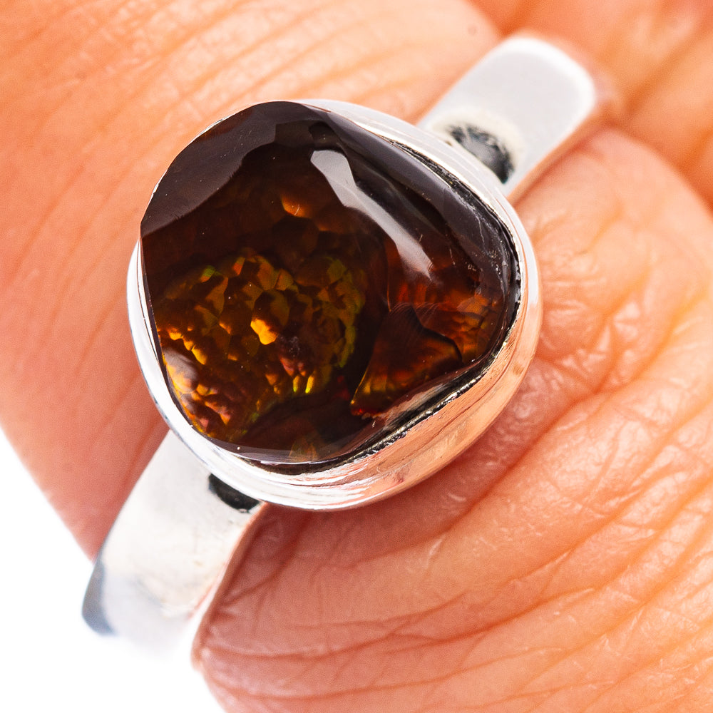 Rare Mexican Fire Agate Ring Size 8 (.925 Sterling Silver)