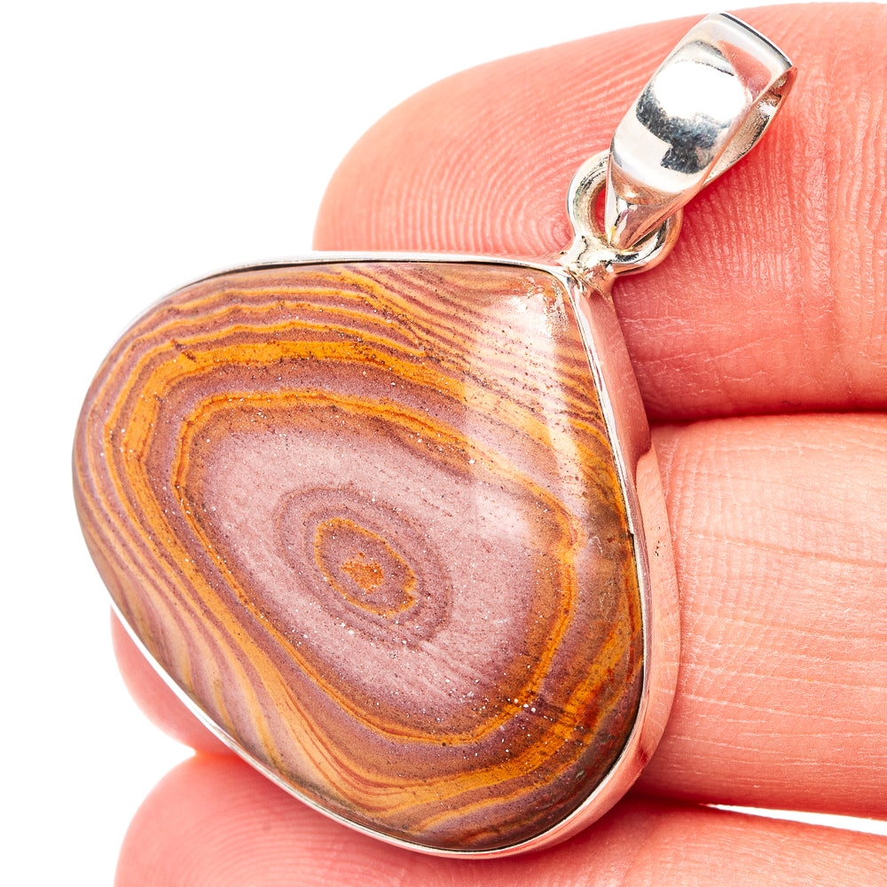 Desert Rose Jasper Pendant 1 3/8" (.925 Sterling Silver)