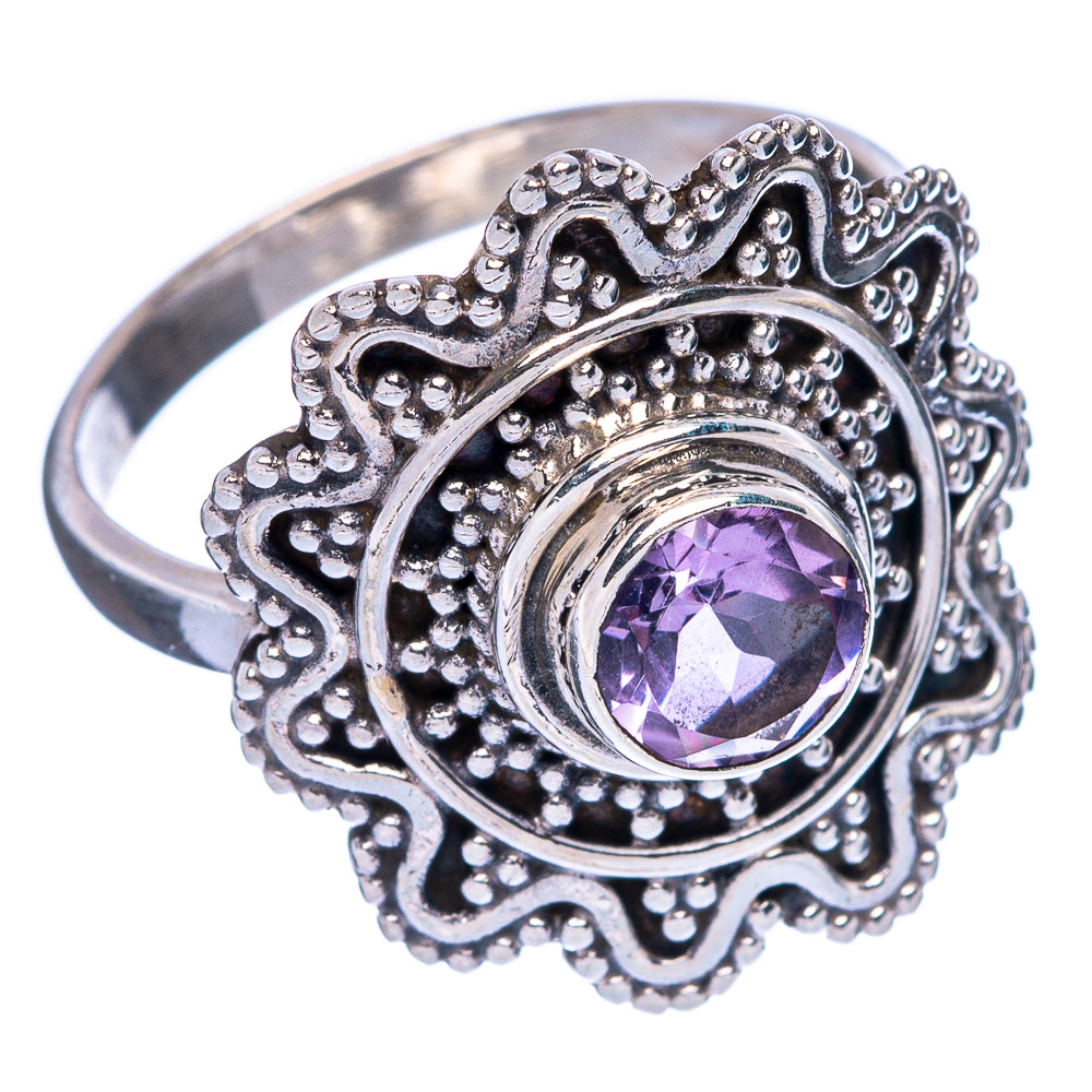 Faceted Amethyst Ring Size 7.75 (925 Sterling Silver) R146066
