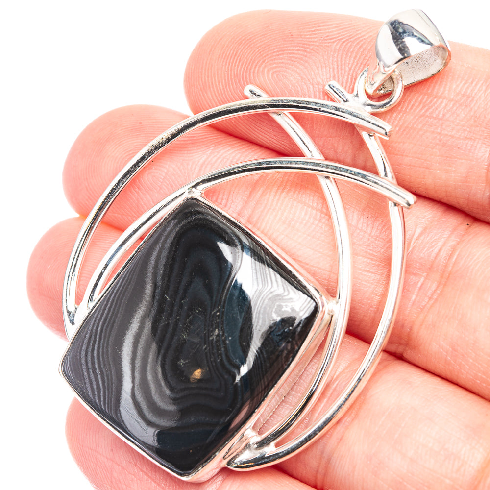 Psilomelane Pendant 2 1/8" (925 Sterling Silver) P39295