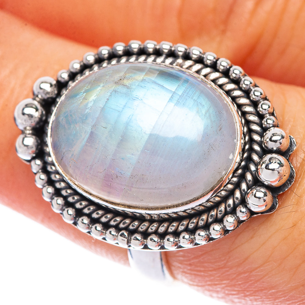 Rainbow Moonstone Ring Size 6.75 (925 Sterling Silver) R144781