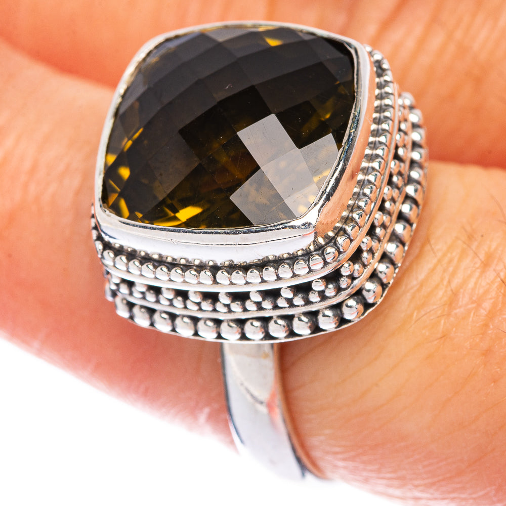 Olive Quartz Ring Size 7.75 (925 Sterling Silver) R144579