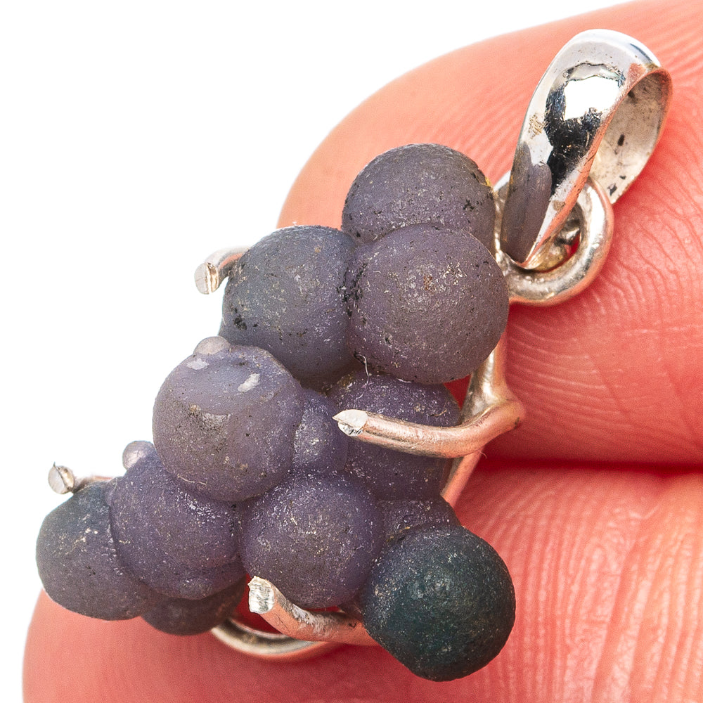 Rare Grape Agate Pendant 1" (.925 Sterling Silver)